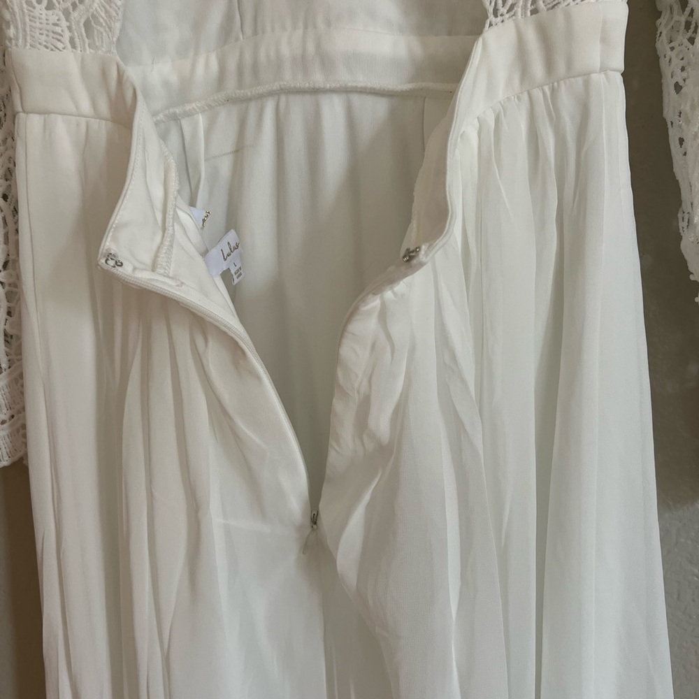 White Long Sleeve Lace Maxi Dress Large - Picture 6 of 7